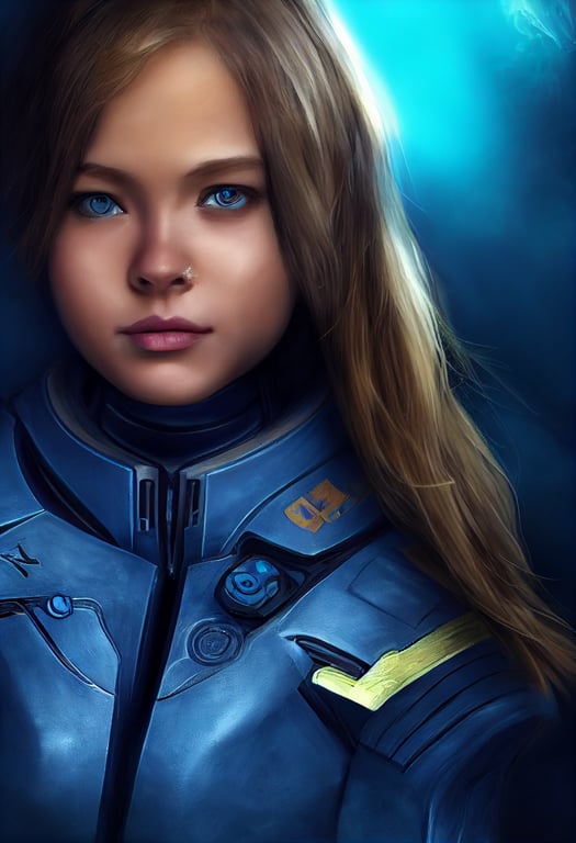 Mature Kristina Pimenova in marine suits of blue terran unit in starcraft 2