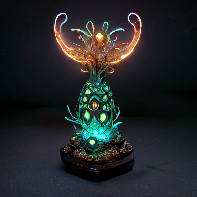 Magical merkaba, neon Alien artifact , highly detailed, unreal engine ancient artifact