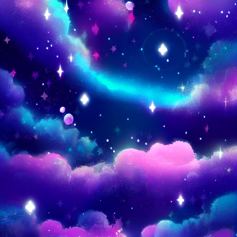 prompthunt: cute anime smooth galaxy background, small stars, purple