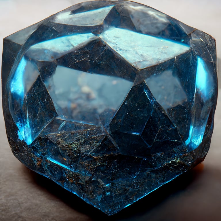 prompthunt: A floating rough-hewn sapphire.regular octahedron , light blue  color , It's transparent like glass. Feel of a material such as rock  surface. dark fantasy.Unreal engine 5 ,Ultra high quality.hyper-detalied  ,hyperrealistic ,8K.