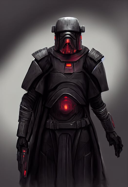 Star Wars: The Old Republic Sith Armor Set, cyberpunk cultist in padded armor, concept art, dark background