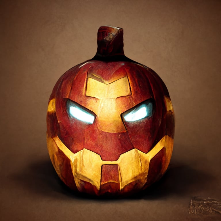 iron man pumpkin carvings