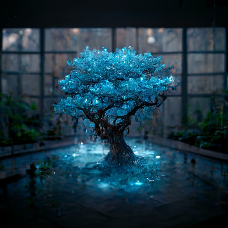 Blue top willow tree