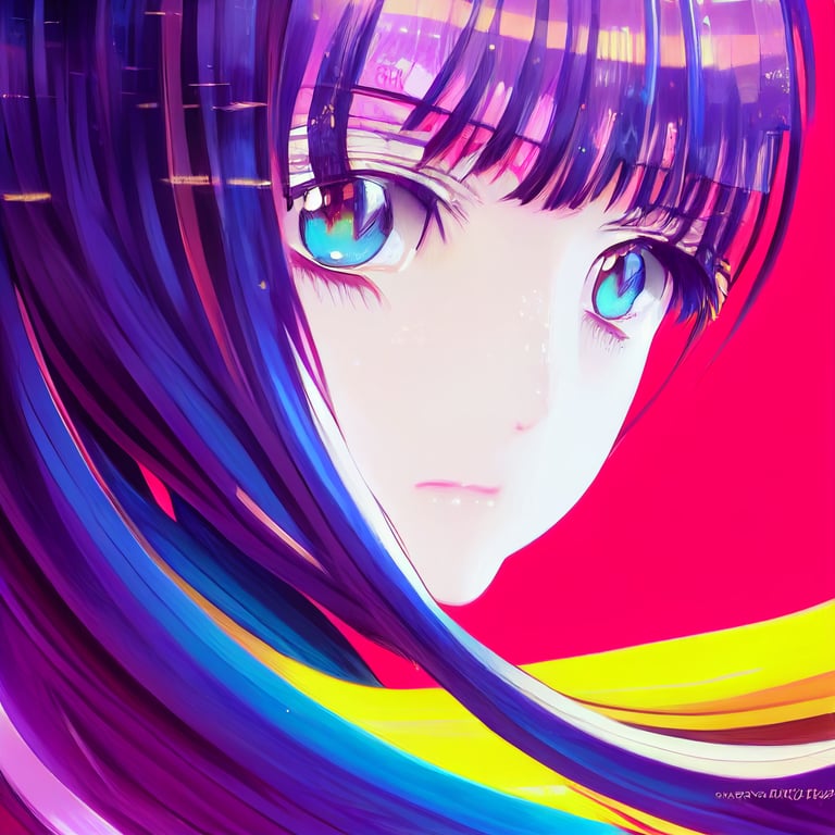 Colorful Eye Anime Girl Desktop Wallpaper - Colorful Eye Wallpaper