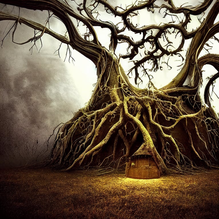 prompthunt roots, farm, ethereal slime, altar, intricate, evil