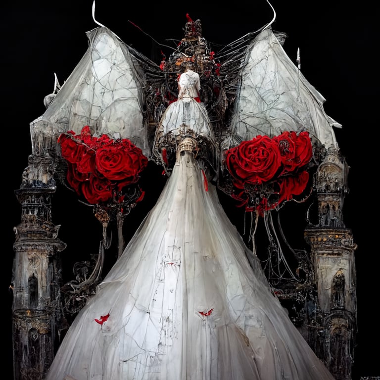 gothic white roses