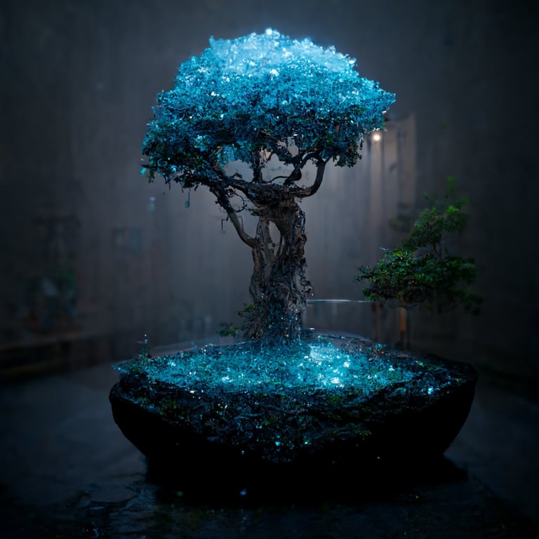Blue top willow tree