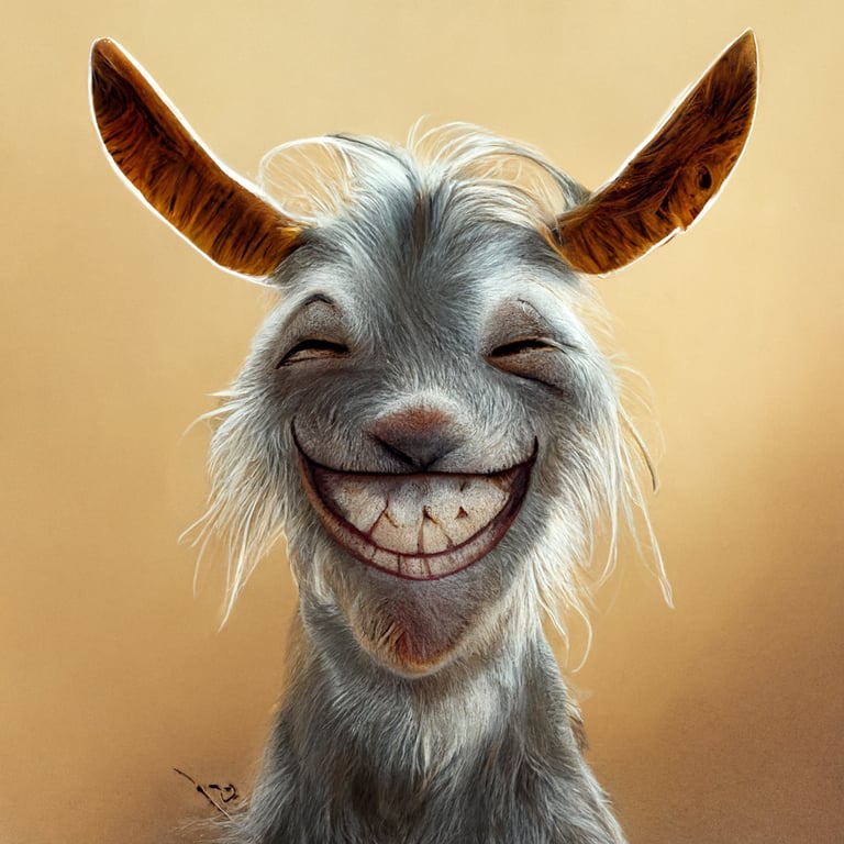 prompthunt: cartoon goat, funny, face only, smiling with teeth