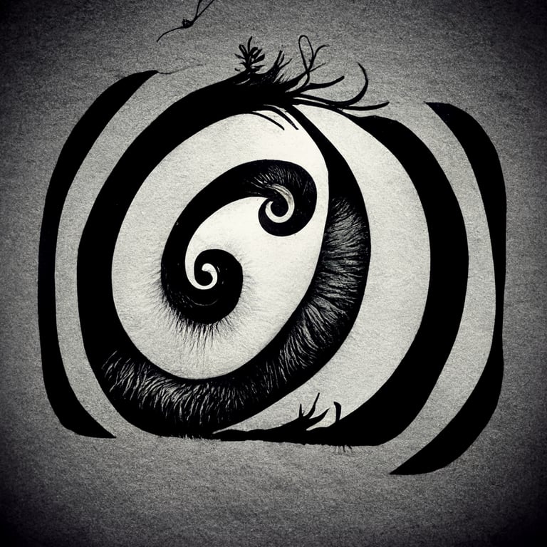 prompthunt: illusion logo, tim burton style