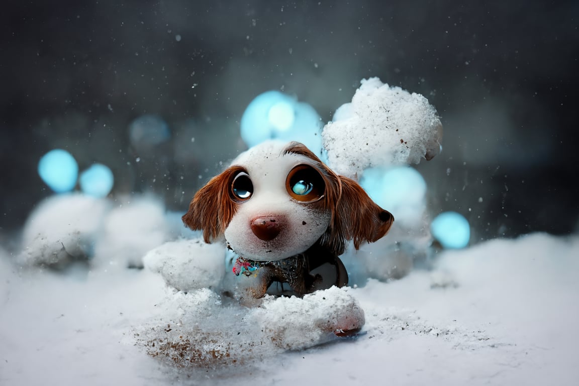 Dog Playing In Snow Clipart Pics
