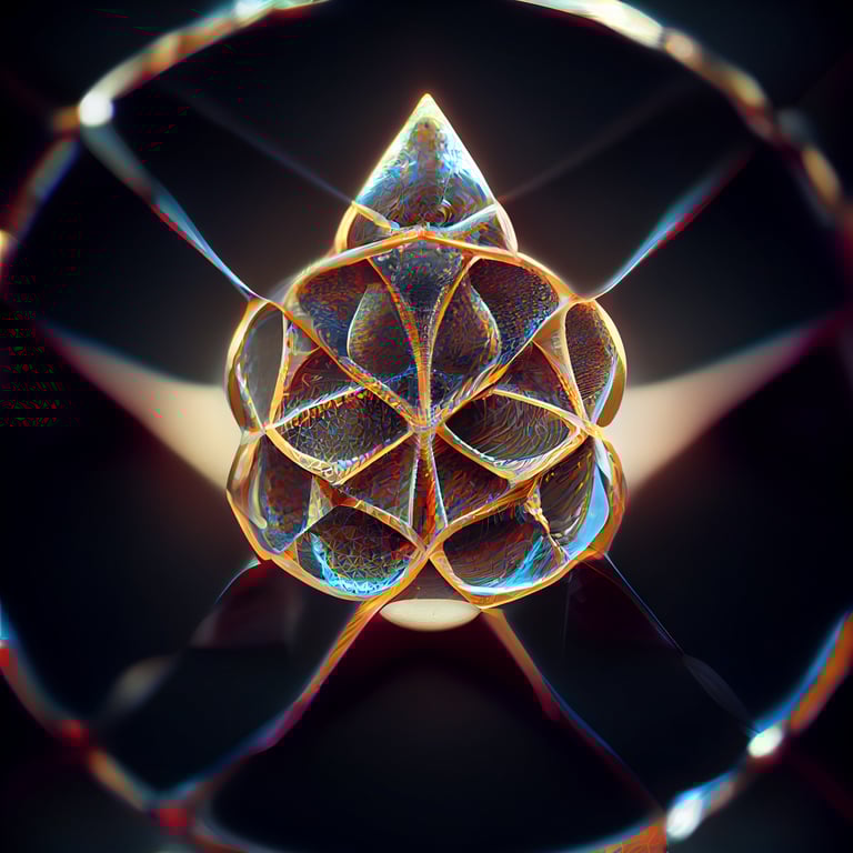 prompthunt: sacred geometry, dna, super symmetry, hyperrealistic