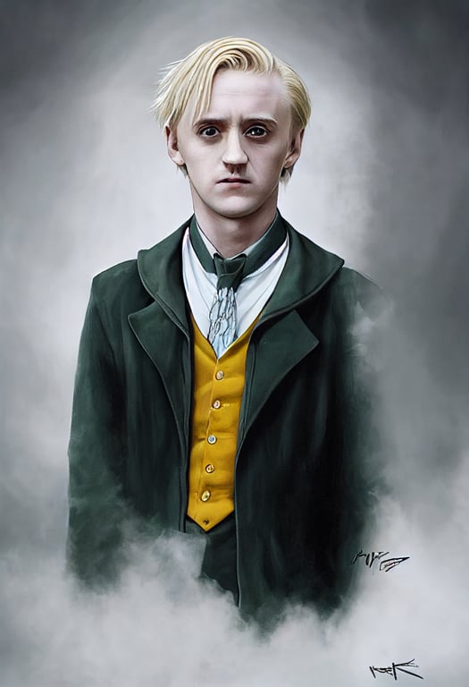 prompthunt: Draco malfoy, Tom Felton, first year at hogwarts, style of  Karen bok ,