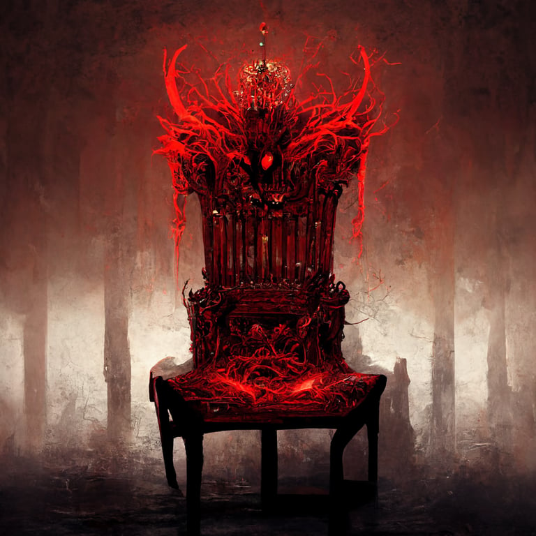 Prompthunt King Of Demons Dark Red King Chair Atelier Yuwaciaojp