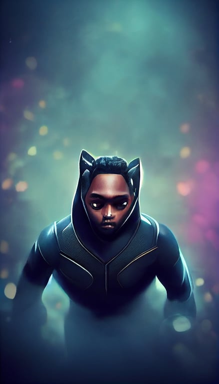 prompthunt Kendrick Lamar as the black panther cute adorable