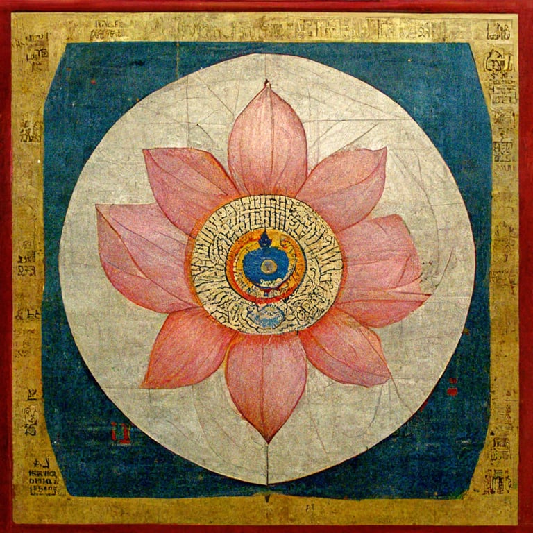 prompthunt: A Tibetan Thangka using the geometry of a yantra