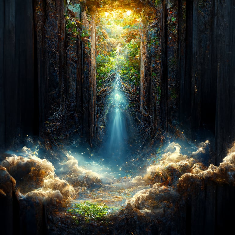 prompthunt magic portal to Heaven photorealistic, detailed forest