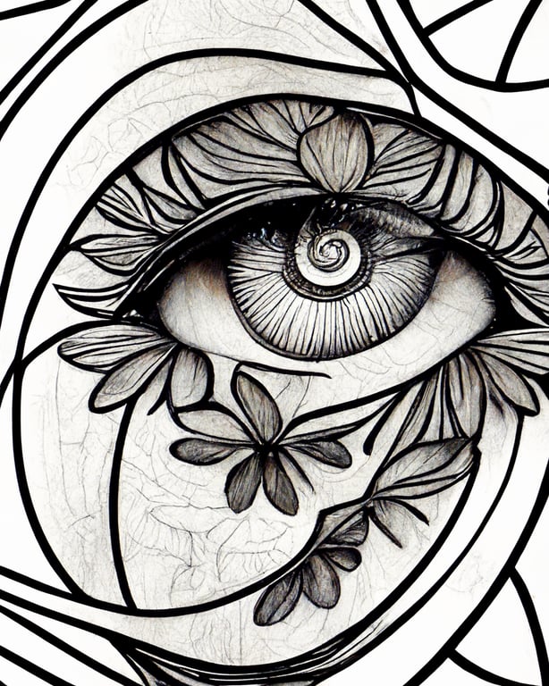 prompthunt anatomical eye stencil beautiful intricate black