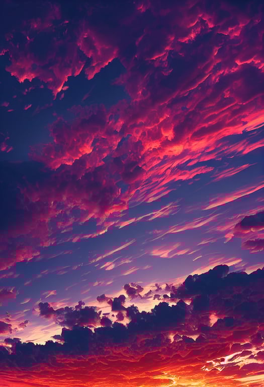 prompthunt a vast vibrant blue sunset sky, cinematic lighting, 8k