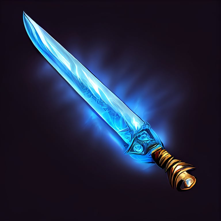 prompthunt Gladius sword glowing blue energy, fantasy style, game item