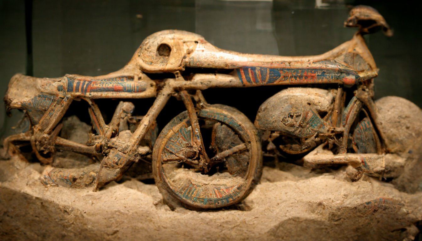 prompthunt an ancient Egyptian motocross bike. Photo from the