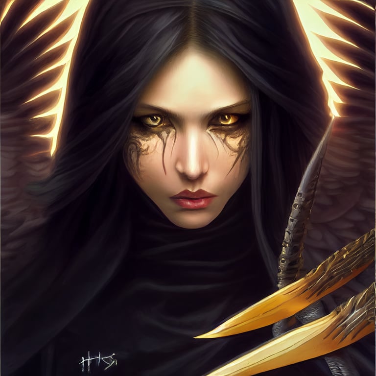 rogue assassin dark angel, high detail, high quality, fantasy artwork