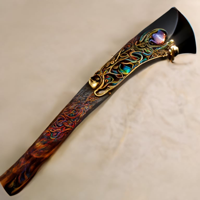 prompthunt dnd magic item, black bladed egyptian khopesh long sword