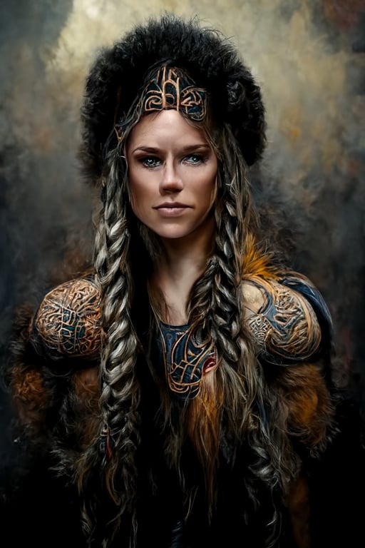 prompthunt Beautiful female viking warrior with dragon armor and