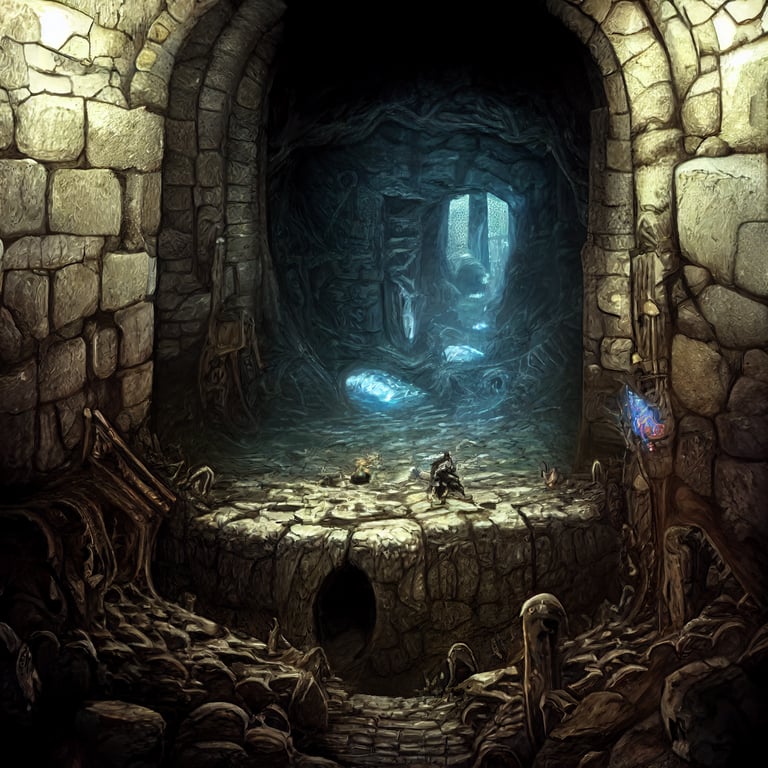 prompthunt: Adventurer falling into a pit trap inside of a dungeon