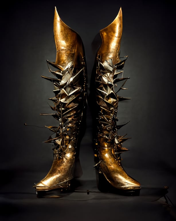 Shiny gold boots cheap