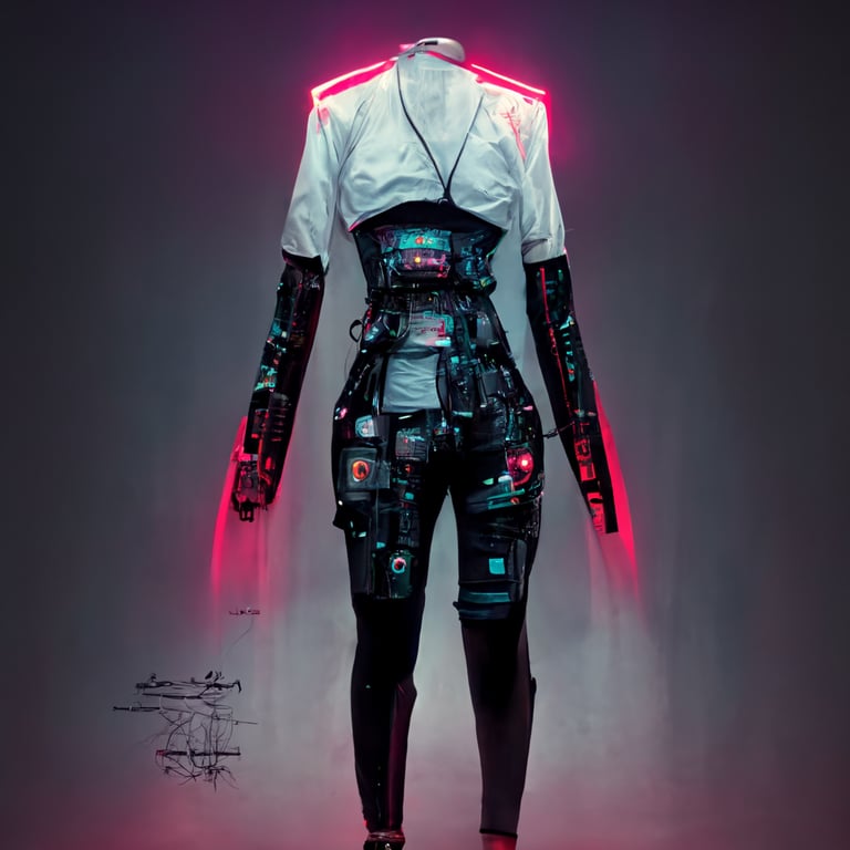 prompthunt: high resolution materpiece photo of female tight fitting cyberpunk  outfit