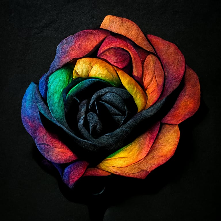 Black rainbow rose discount