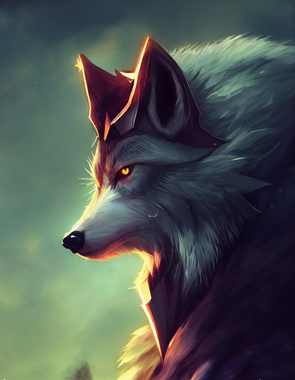 prompthunt dungeons and dragons, wolf knight, human with wolf head