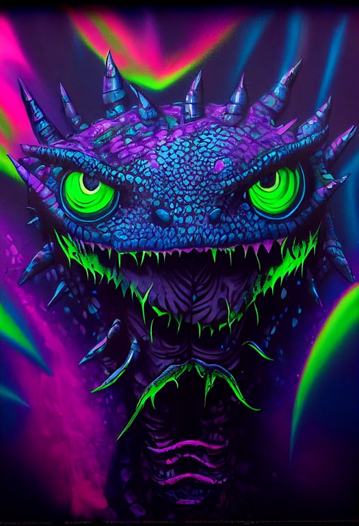 525px x 768px - prompthunt: really awesome spray paint graffiti art of a reptilian dragon  alien grinning exposing razor sharp teeth + f 5.6 + 85mm + extremely  detailed + spray paint + uv black light
