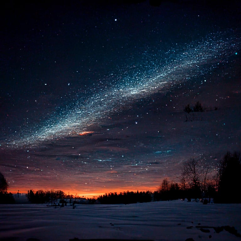 the most beautiful night sky during winter