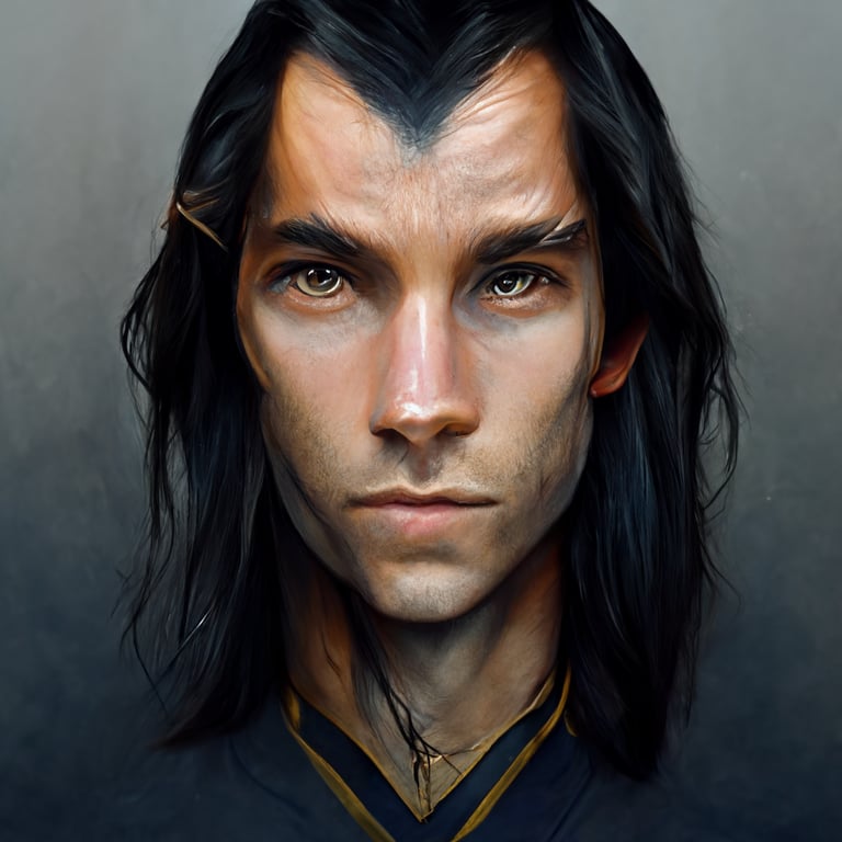 prompthunt Dnd character portrait, high elf, pointy ears, clean face