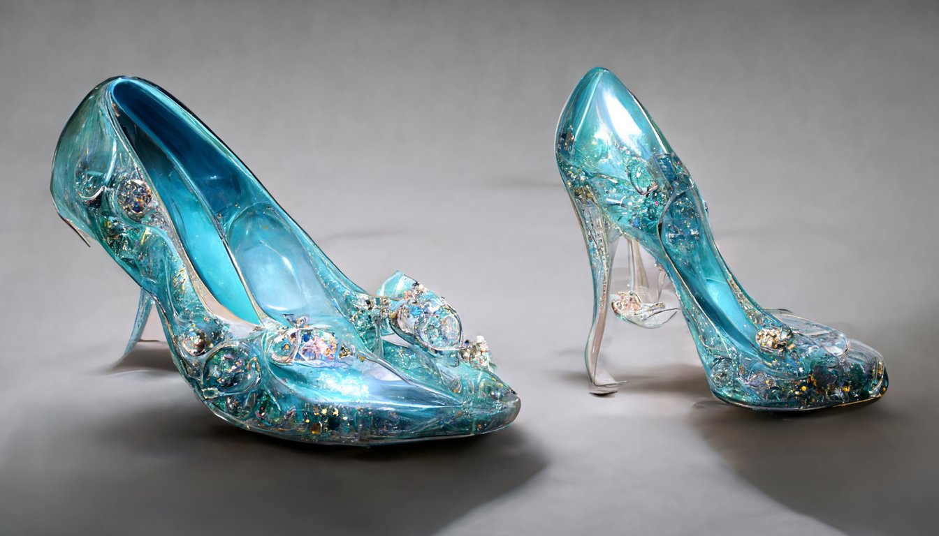 prompthunt: cinderella glass shoes , movie,hyper realistic, Hyper  Details,photo realistic