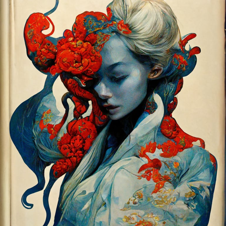 prompthunt: oil painting, masterpiece by james jean, book cover.