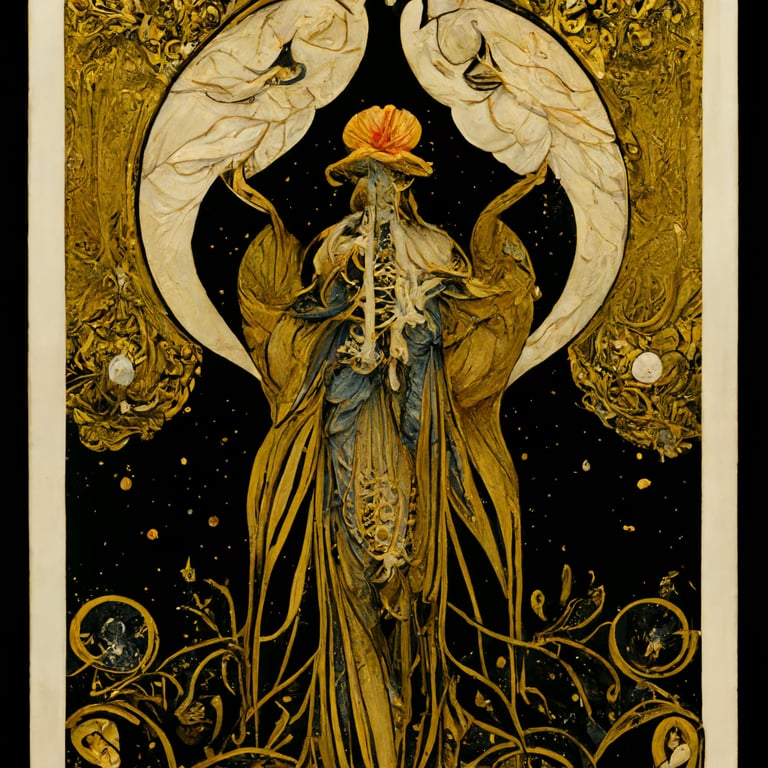 prompthunt: tarot card, temperance tarot card, art nouveau style, style of  Alphonse mucha, Intricate design, embellished, gilded, Crowley tarot, Thoth  tarot, golden dawn tarot, occult, temperance, art card