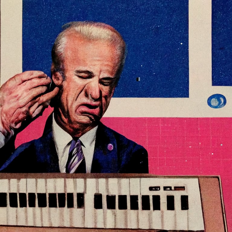 joe Biden swallowing my modular synthesizer