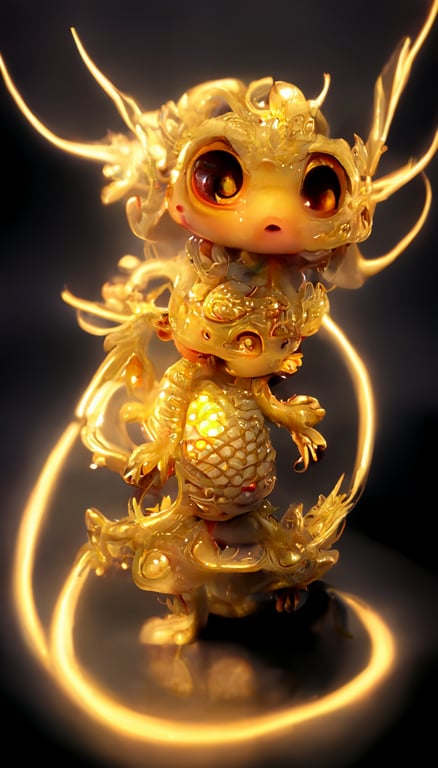 Prompthunt: Chibi Golden Dragon Hatched From An Opal Egg, Super.