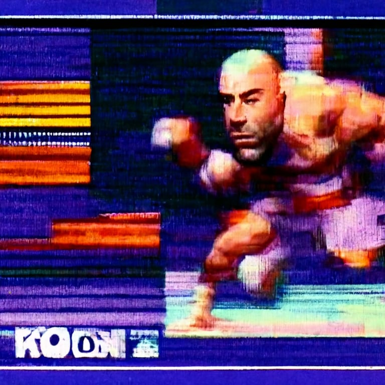 prompthunt: MMA Commentator Joe Rogan kicking in Street Fighter Third  Strike, crt filter, scanlines, for the Super Nintendo