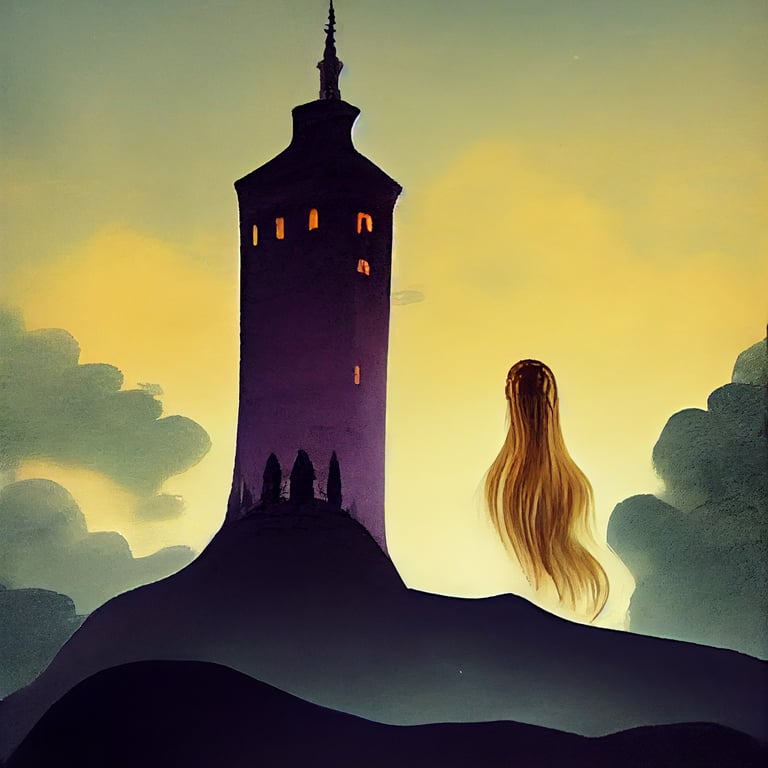 tangled tower with hair