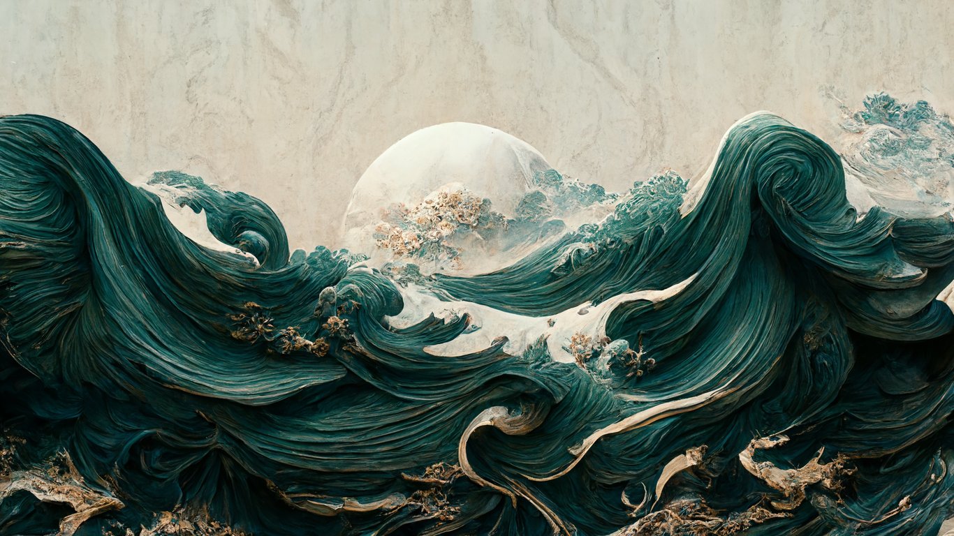 prompthunt: hyper detailled japanese waves, hyper realistic sea waves ...
