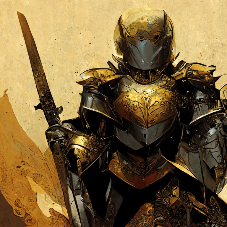 prompthunt: Character art, dnd art, paladin in brass armor