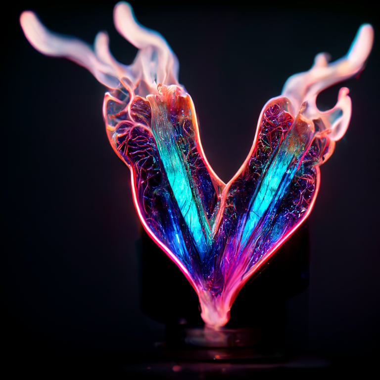 prompthunt: bioluminescent neon tattoo, iridescent fire, infrared, macro photography, hyper-realistic, cyberpunk, organic energy circuits, holographic information, ambient lighting, 8k, octane, render, v-ray, unreal engine, extremely sharp, volumetric ...