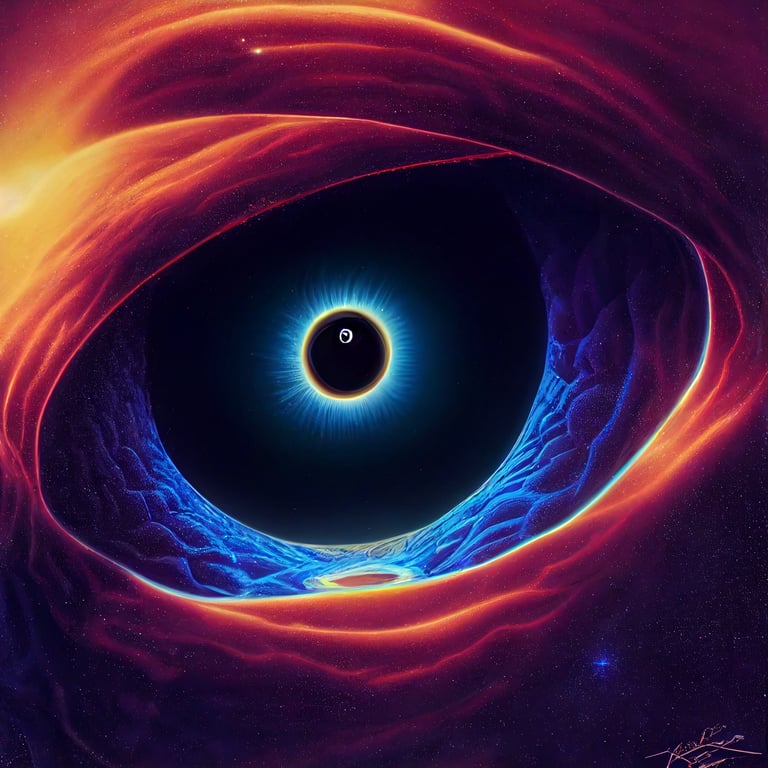 prompthunt Cosmic eye, cosmic color scheme, large dark pupil, Insanely