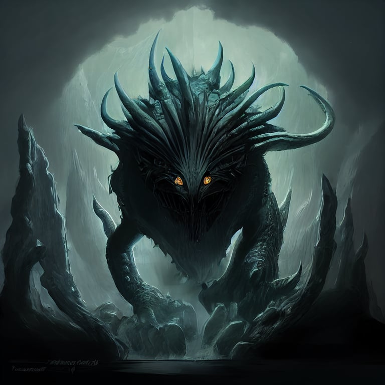 prompthunt: far realm dnd monster concept art