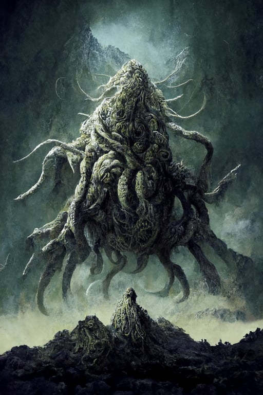 prompthunt: Lovecraftian Elder Thing, Old One, At the Mountains of Madness