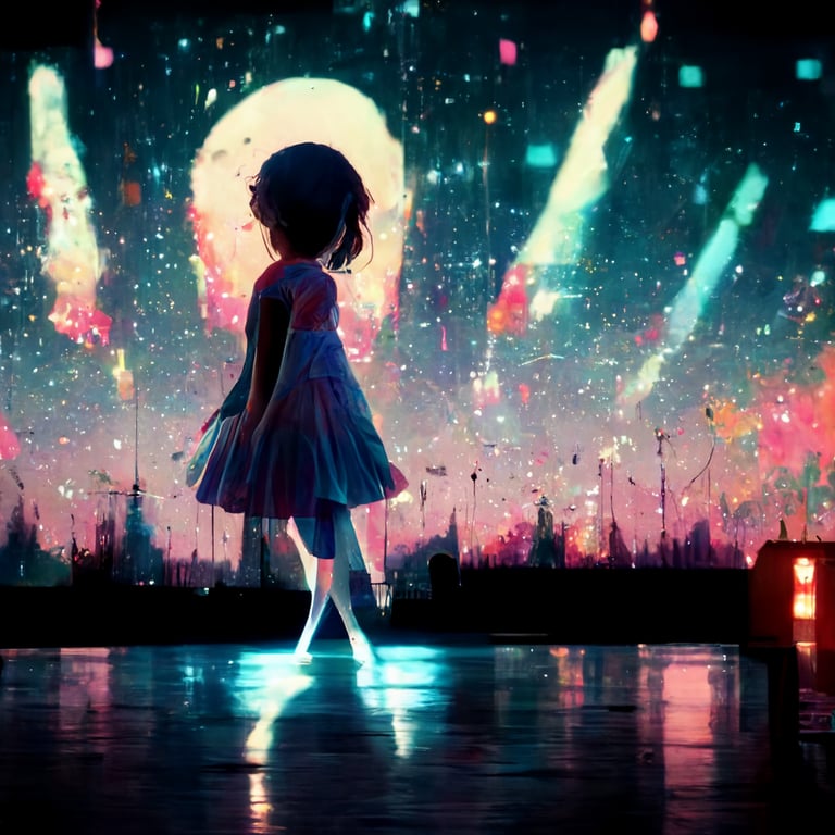prompthunt girl dancing under the stars, keyvisuals by yuumei