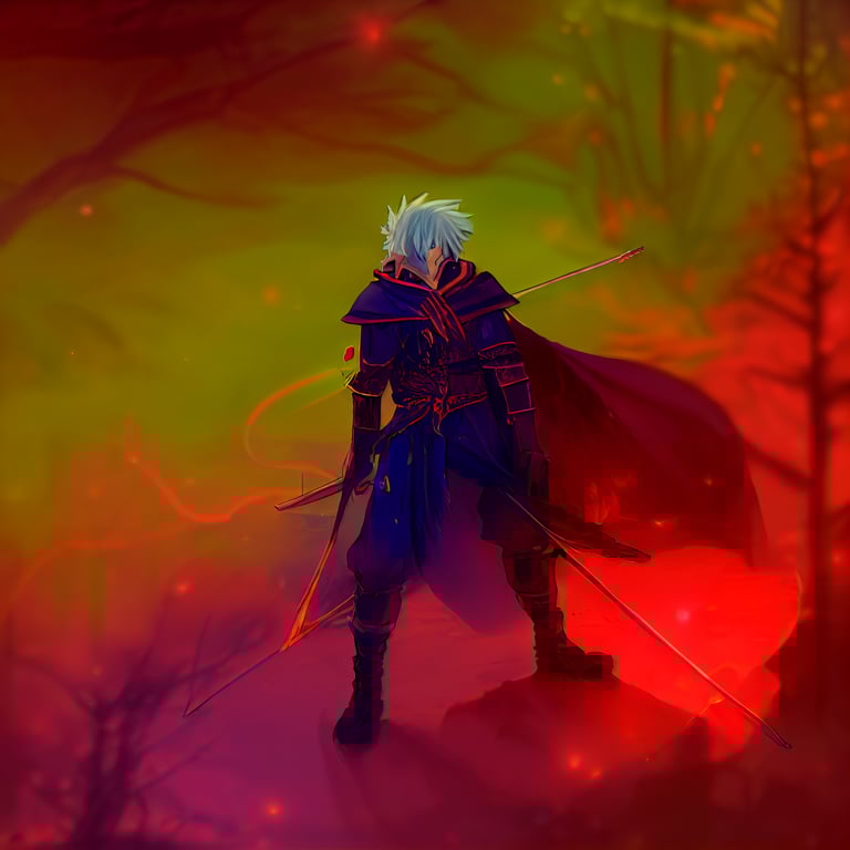 prompthunt style dnd anime bleach quincy archer elf wielding longbow